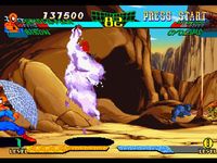 une photo d'Ã©cran de Marvel Super Heroes VS Street Fighter sur Sony Playstation